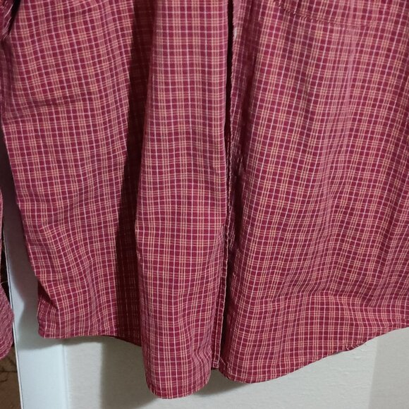 Eddie Bauer Men's Long Sleeve Button Down Shirt Size Large Red Checked - Picture 9 of 12
